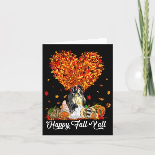 Fall Yall Fun Shih Tzu Autumn Pumpkins  Card