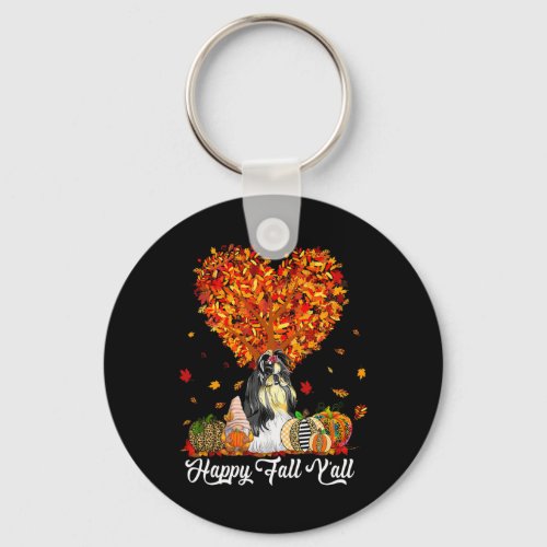 Fall Yall Fun Shih Tzu Autumn Pumpkins  Keychain