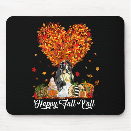 Fall Yall Fun Shih Tzu Autumn Pumpkins  Mouse Pad