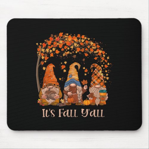 Fall Yall Gnome Autumn Gnomes Pumpkin Fall Season Mouse Pad