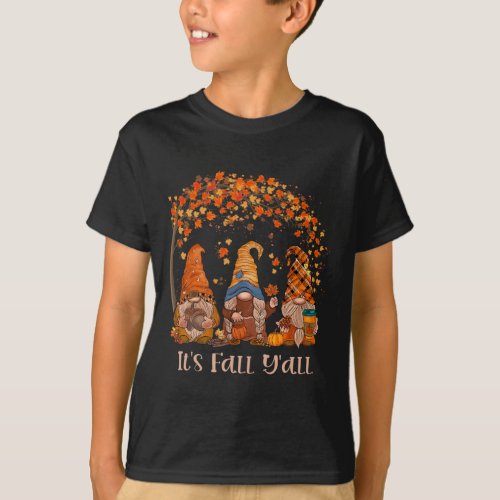 Fall Yall Gnome Autumn Gnomes Pumpkin Fall Season T_Shirt