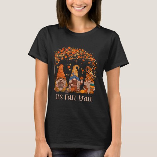 Fall Yall Gnome Autumn Gnomes Pumpkin Fall Season T_Shirt