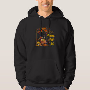 Fall Y'all Great Dane Autumn Fall Maple Leaf Mens Hoodie