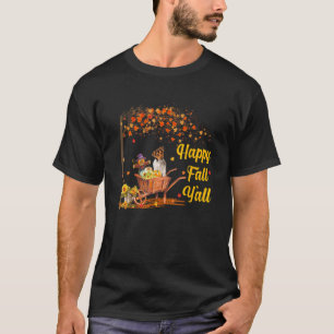 Fall Y'all Jack Russell Autumn Fall Maple Leaf Men T-Shirt