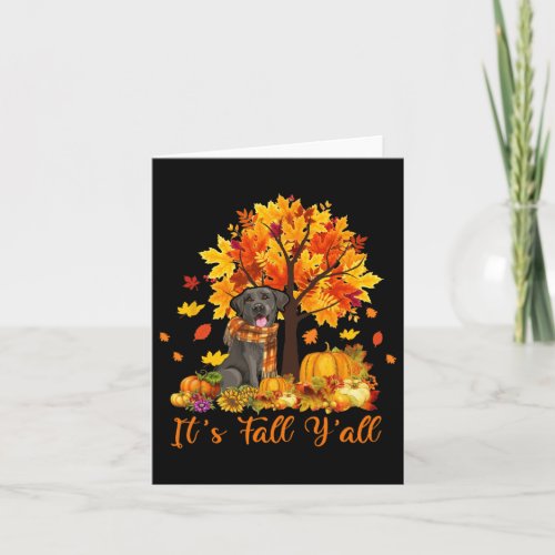 Fall Yall Labrador Black Lab Halloween Thanksgivi Card