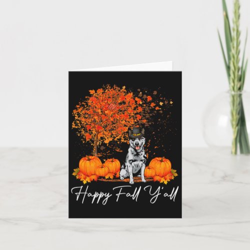 Fall Yall Pumpkin Australian Cattle Dog Thanksgiv Card