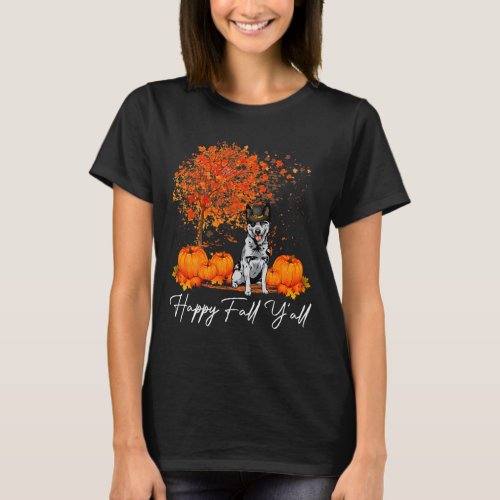 Fall Yall Pumpkin Australian Cattle Dog Thanksgiv T_Shirt