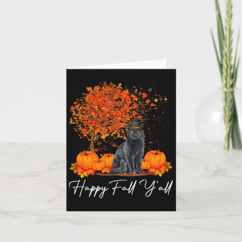 Fall Yall Pumpkin Cat Thanksgiving Rescue Pet  Card