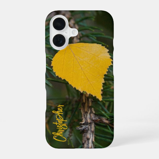 Fall Yellow Quaking Aspen Leave Photograph Custom iPhone Case (Back)