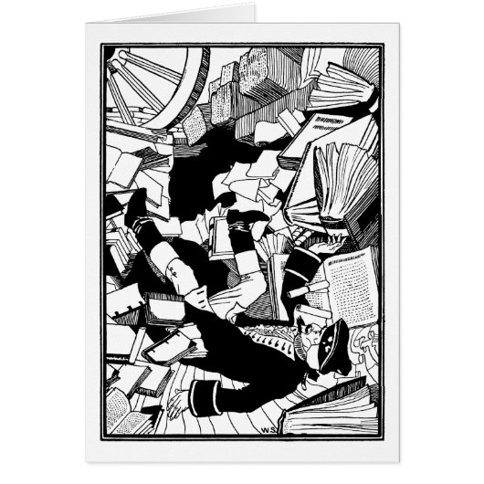 Fallen among books cards (Front)