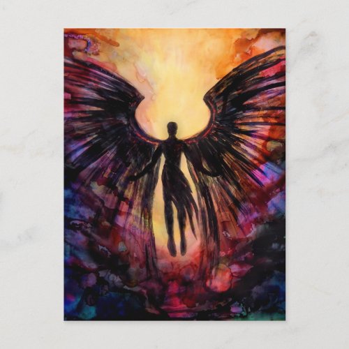 Fallen angel _ contemporary painting postcard