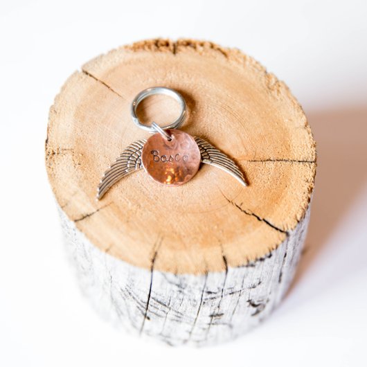 Fallen Angel Copper Disc Keychain (Top)