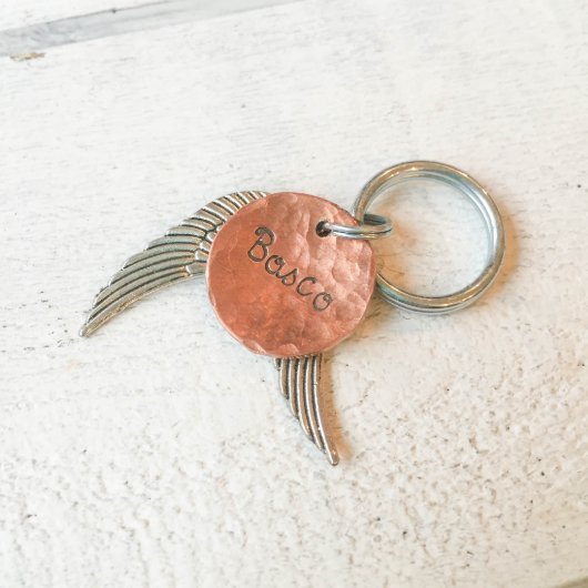 Fallen Angel Copper Disc Keychain (Front Right)