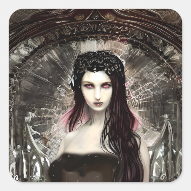 Fallen Angel | Dark Art  Square Sticker (Front)