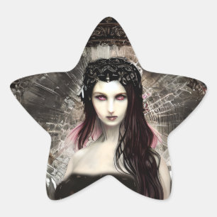 Fallen Angel Dark Art Star Sticker