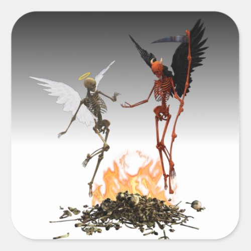 Fallen Angel Demon Devil Halloween  Square Sticker