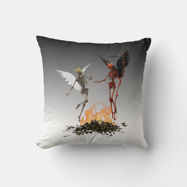 Fallen Angel Demon Devil Halloween  Throw Pillow (Front)