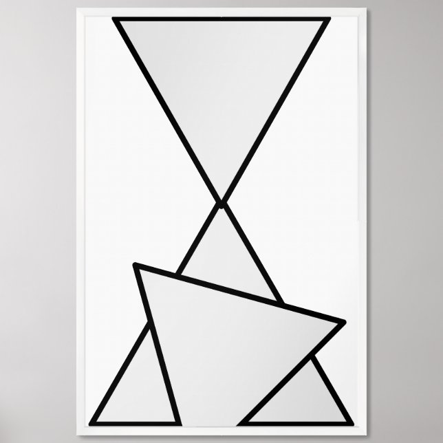 Fallen Angel Geometric Abstract Art 1 black Framed Art (Framed Front)