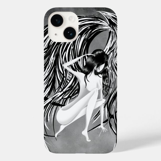 Fallen Angel Gray Monochrome  Case-Mate iPhone Case (Back)