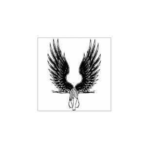 Fallen Angel Woman Original Art Rubber Stamp
