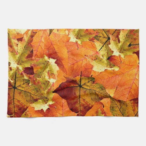 Fallen Autumn Leaves Kitchen Towel