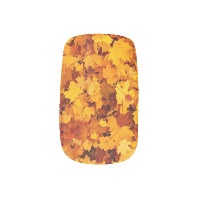 Fallen Autumn Leaves Minx Nail Art (Right Thumb)