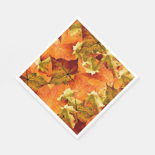 Fallen Autumn Leaves Napkins (Corner)