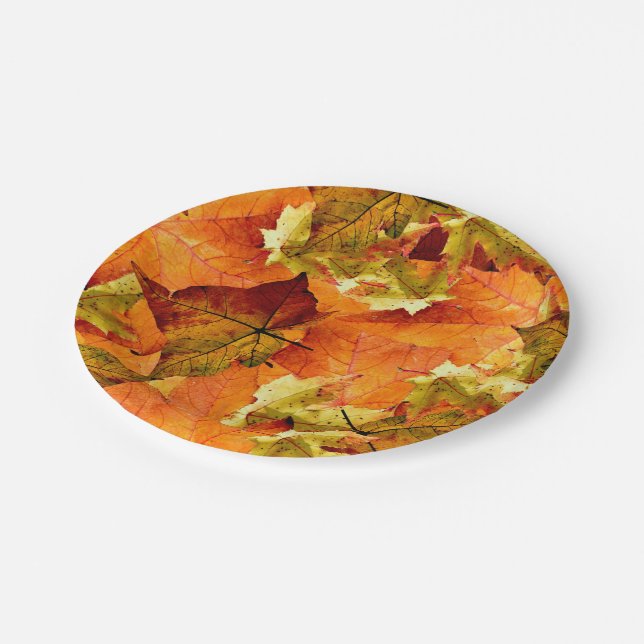 Fallen Autumn Leaves Paper Plates (Angled)