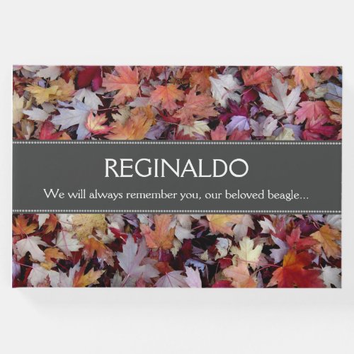 Fallen Autumn Leaves Pet Memorial Guest Book