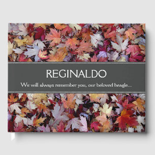 Fallen Autumn Leaves Pet Memorial Guest Book