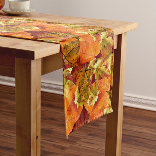 Fallen Autumn Leaves Short Table Runner