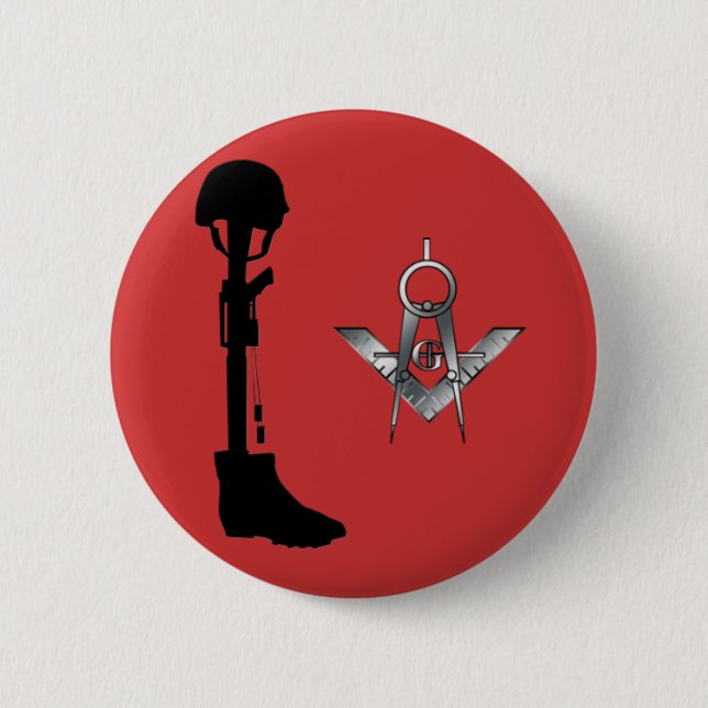Fallen Brother Mason Pinback Button (Front)