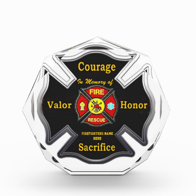 FALLEN BUT NOT FORGOTTEN ACRYLIC AWARD (Front)