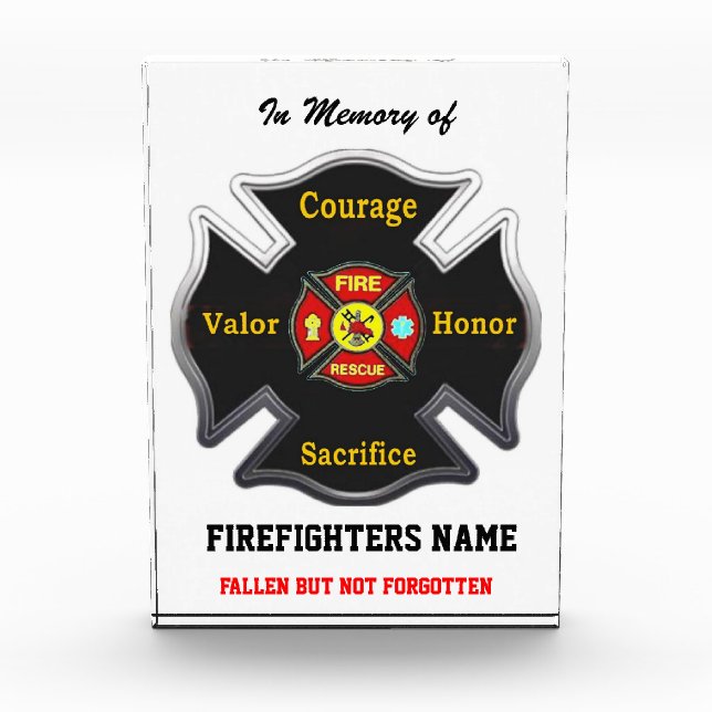 FALLEN BUT NOT FORGOTTEN AWARD (Front)