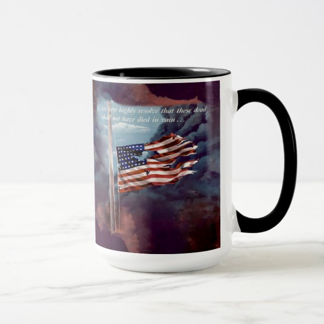 Fallen But Not Forgotten Smoke and Torn Flag Mug (Right)