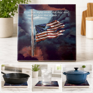 Fallen But Not Forgotten Smoke and Torn Flag Tile