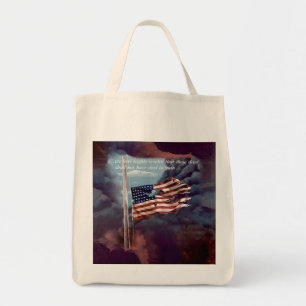 Fallen But Not Forgotten Smoke and Torn Flag Tote Bag
