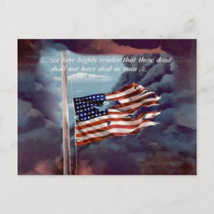 Fallen But Not Forgotten Smoke and Torn Flag, ZSSG Postcard