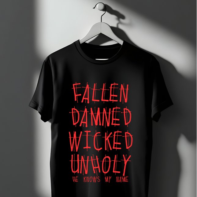 Fallen Damned Wicked Unholy Religious Design T-Shirt (Creator Uploaded)