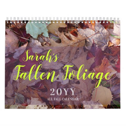 Fallen Foliage Custom Autumn Calendar