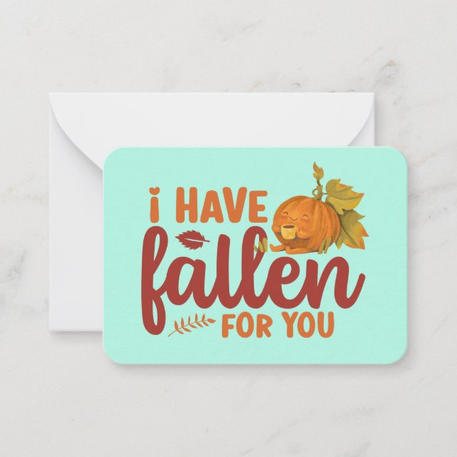 Fallen For You Funny Pun Cute Kids Valentine's Day Note Card (Front)