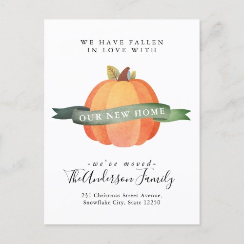 Fallen in Love New Home Moved Holiday Moving Announcement Postcard