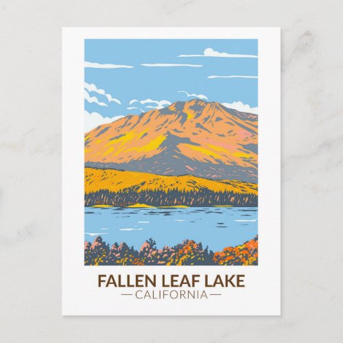 Fallen Leaf Lake California in Fall Vintage Postcard