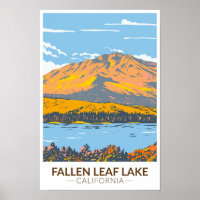 Fallen Leaf Lake California in Fall Vintage