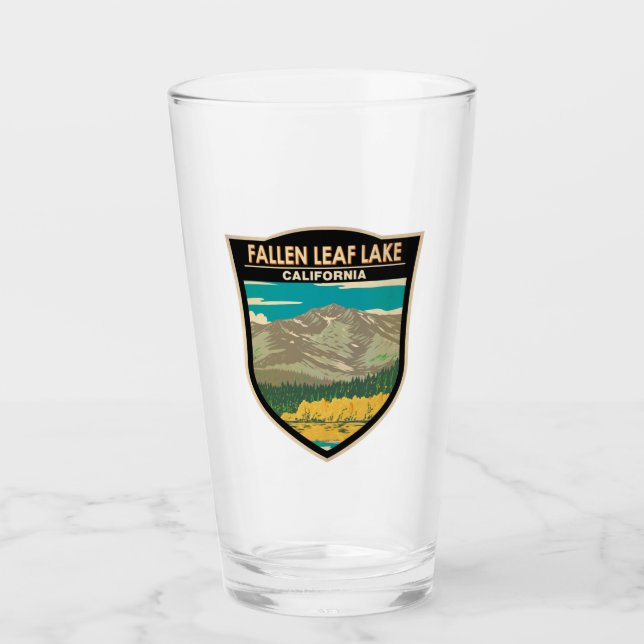 Fallen Leaf Lake California Vintage Glass (Front)