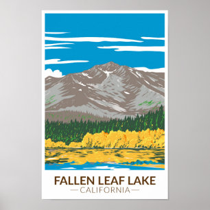 Fallen Leaf Lake California Vintage  Poster