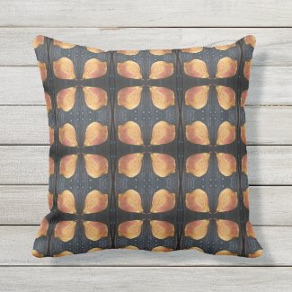 Fallen Leaf Pattern with Nailheads Outdoor Pillow