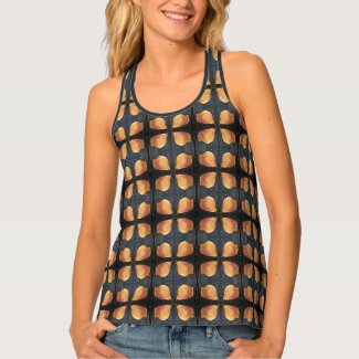 Fallen Leaf Pattern with Nailheads Tank Top