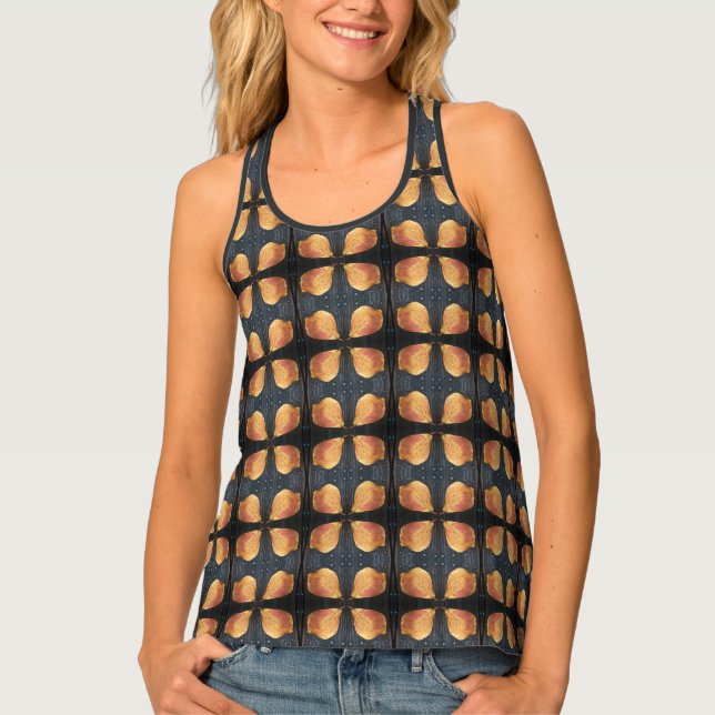 Fallen Leaf Pattern with Nailheads Tank Top (Front)