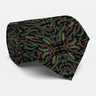Fallen Leafy Repeating Pattern With Autumn Colors  Neck Tie